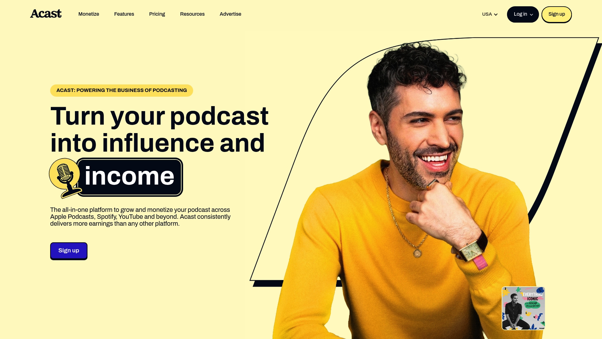 Acast sponsor landing page advertised on Ukraine: The Latest