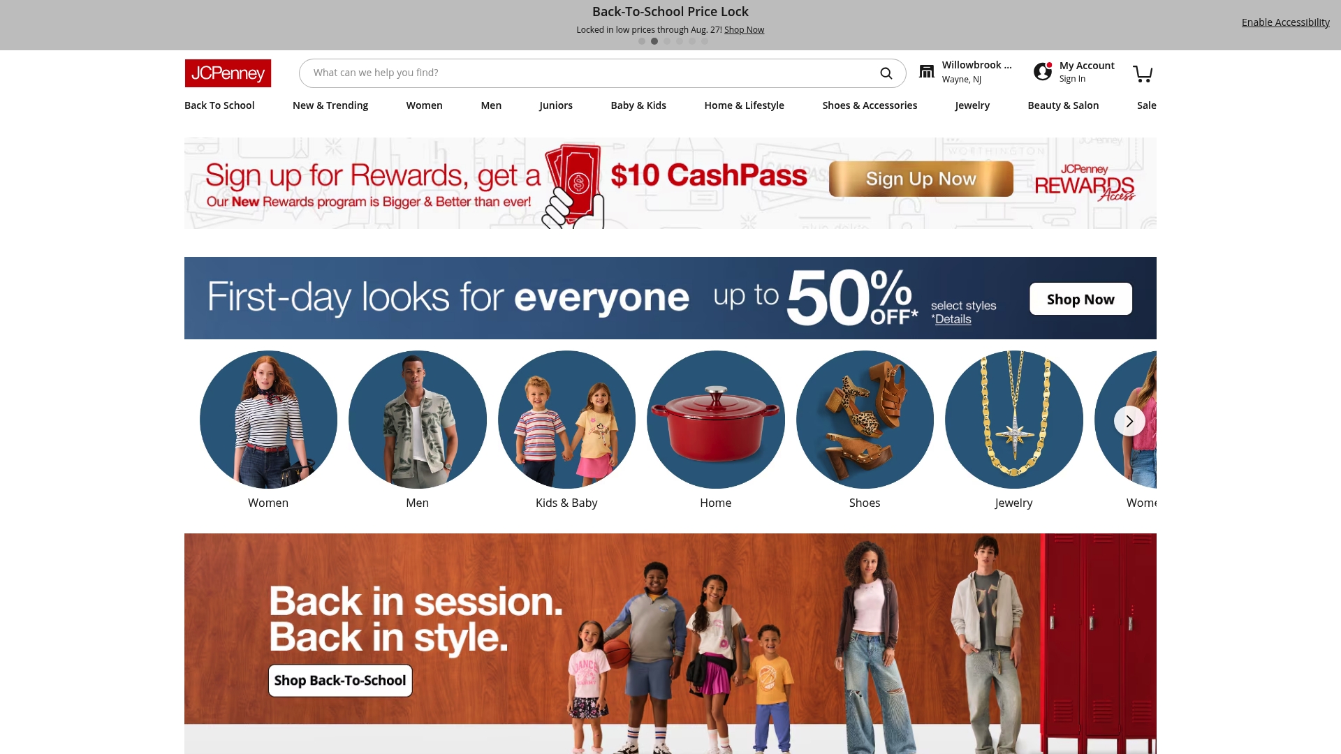 JCPenney sponsor landing page advertised on Behind the Bastards