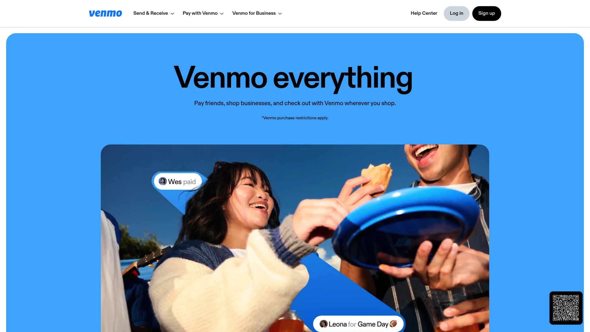 Venmo sponsor landing page advertised on Sh**ged Married Annoyed
