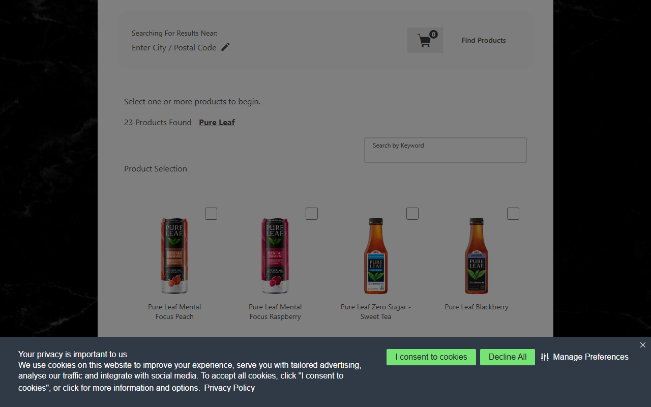 Pure Leaf sponsor landing page advertised on Criminal