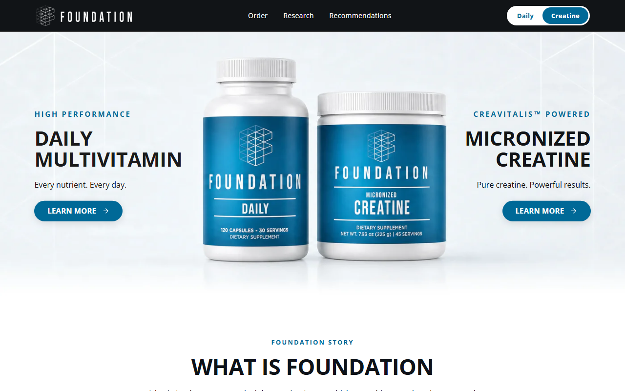 Foundation Daily sponsor landing page advertised on Louder with Crowder