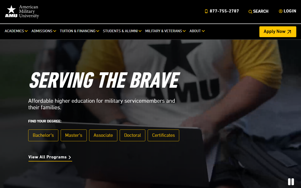 American Military University sponsor landing page advertised on The MacRumors Show