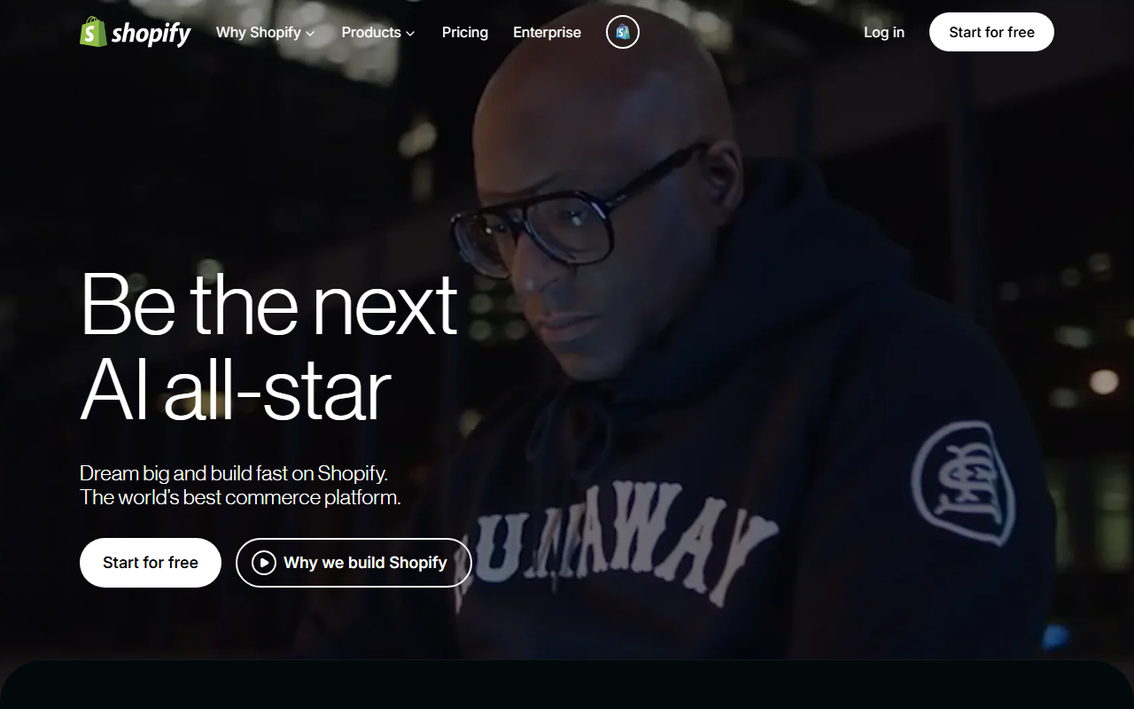 Shopify sponsor landing page advertised on The MacRumors Show