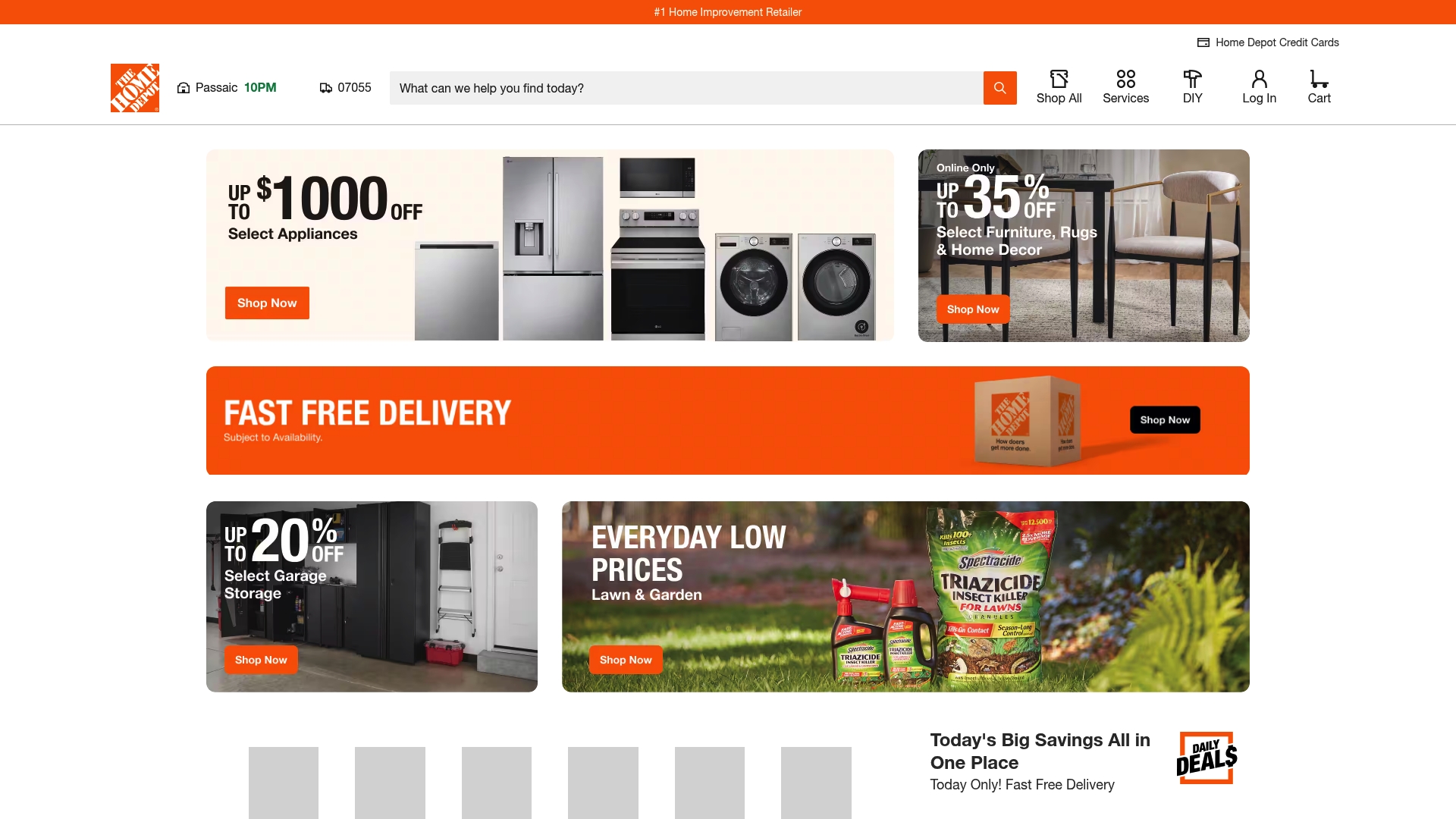 The Home Depot sponsor landing page advertised on American English Podcast