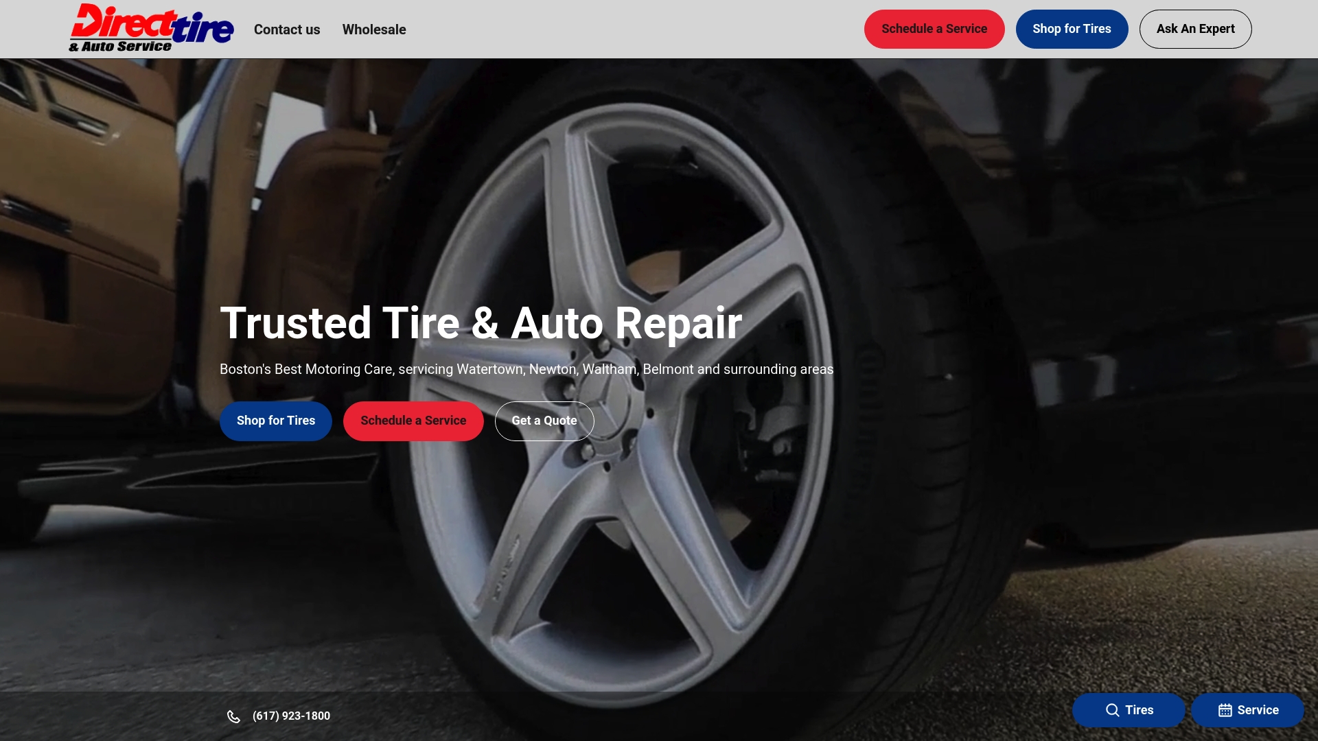 Direct Tire sponsor landing page advertised on Endless Thread