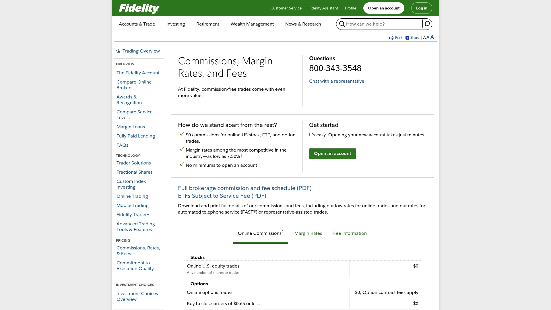 Fidelity sponsor landing page advertised on Halftime Report