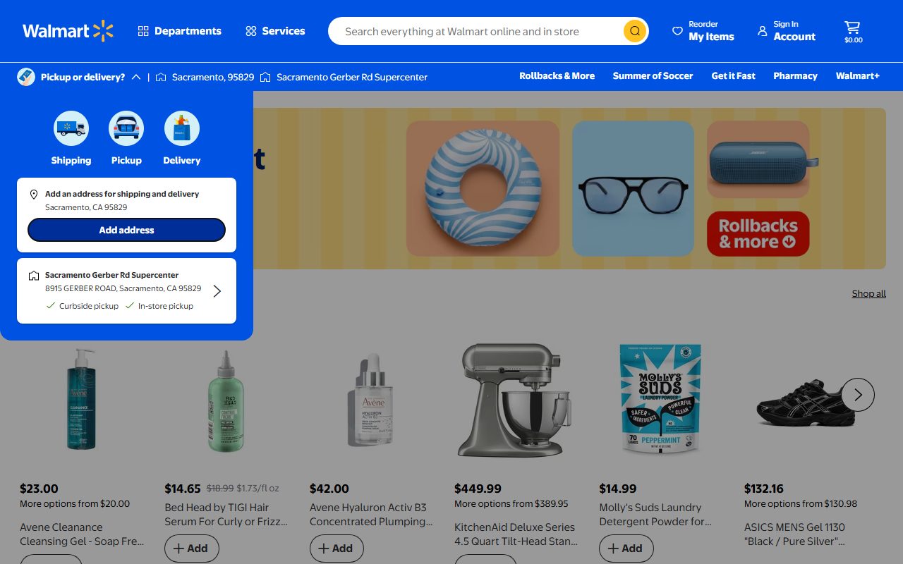 Walmart sponsor landing page advertised on Stuff You Missed in History Class