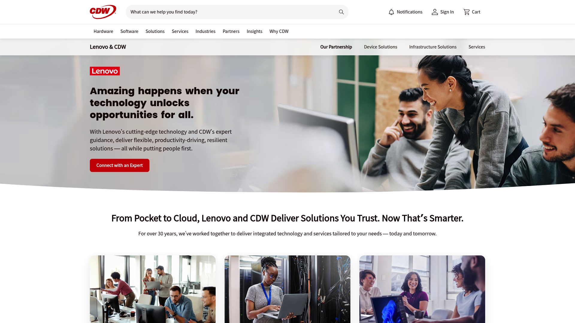 CDW sponsor landing page advertised on The School of Greatness