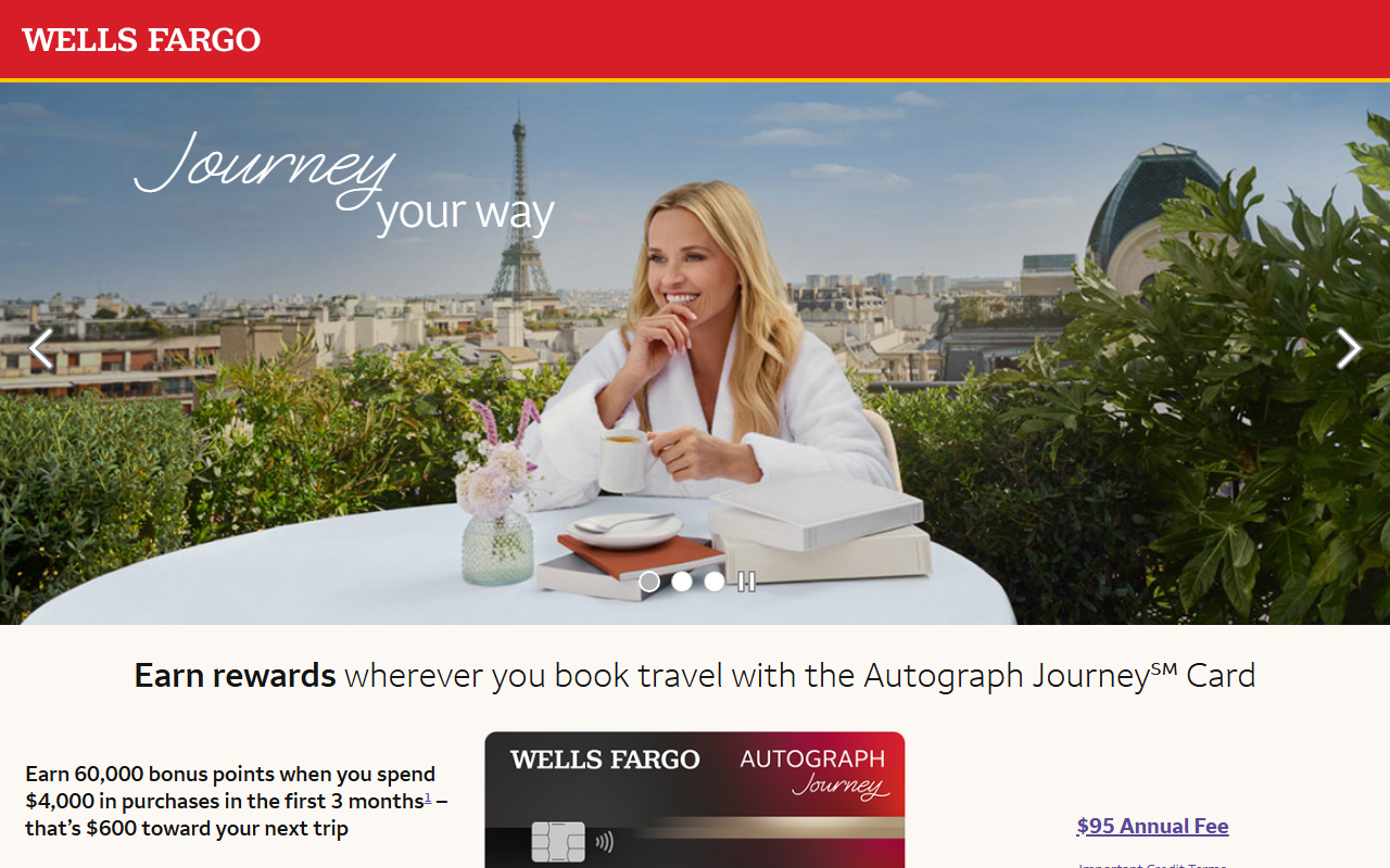 Wells Fargo sponsor landing page advertised on Start Here