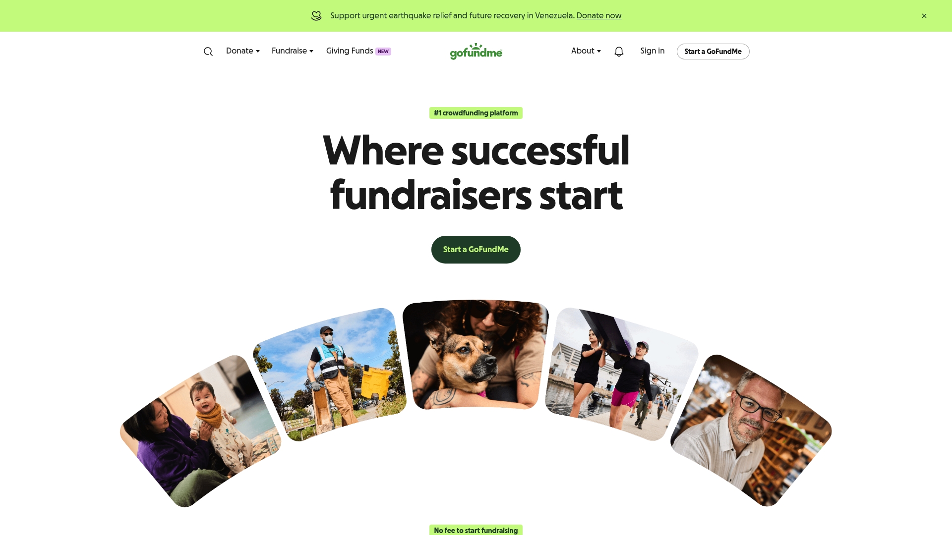 GoFundMe sponsor landing page advertised on Superscoreboard