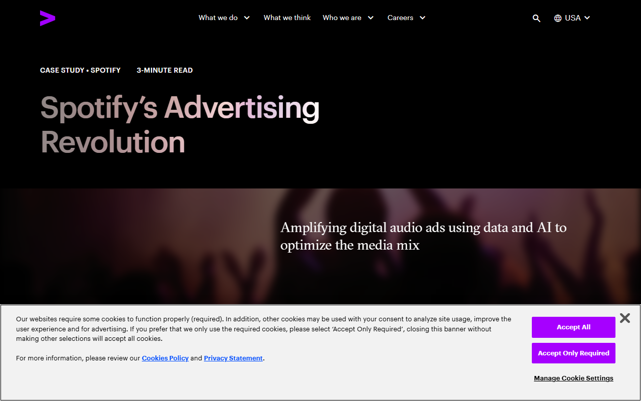 Accenture sponsor landing page advertised on TechCrunch Daily Crunch