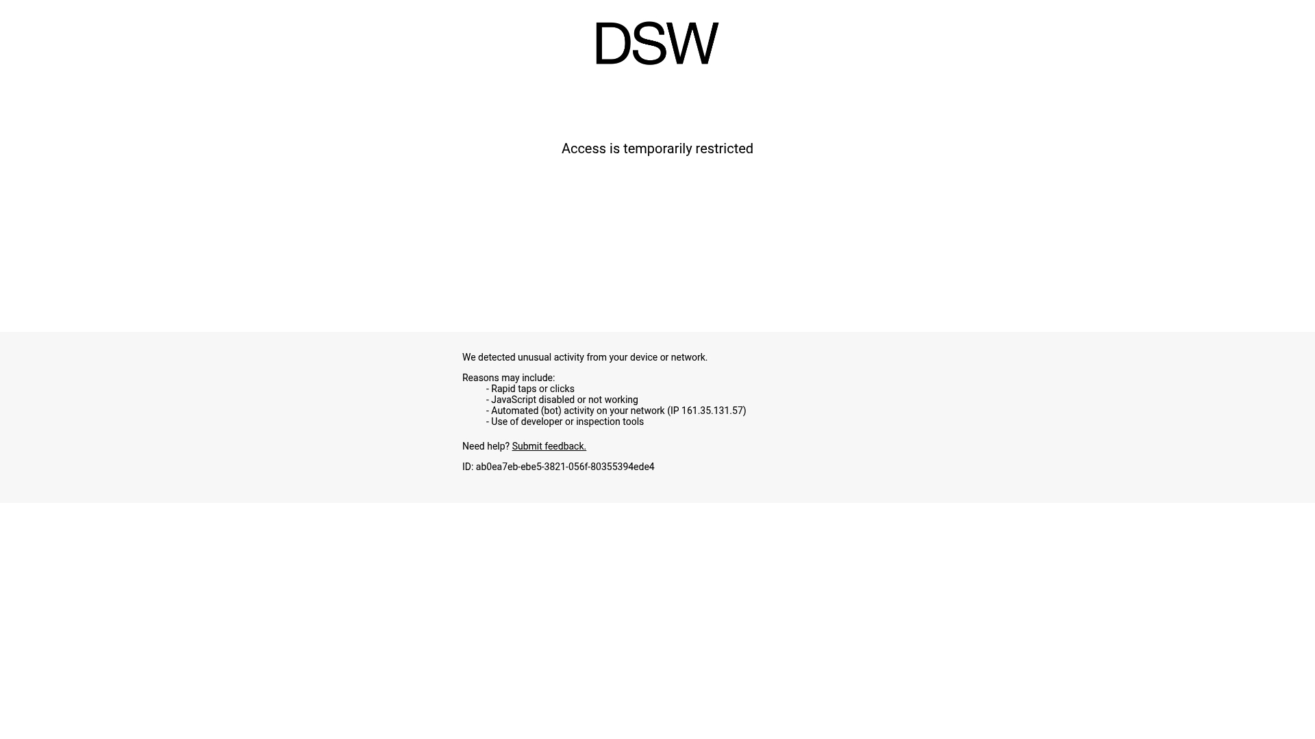 DSW (Designer Shoe Warehouse) sponsor landing page advertised on Inside with Jen Psaki