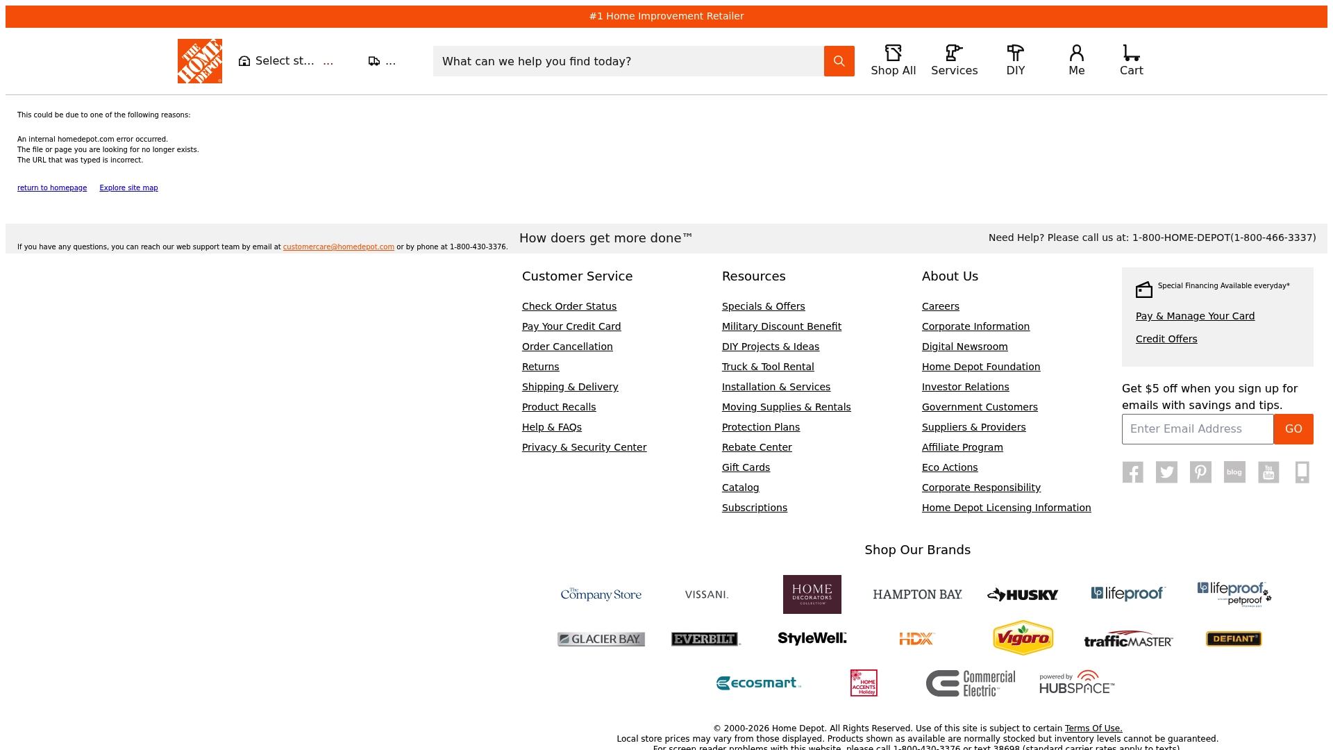 The Home Depot sponsor landing page advertised on Something You Should Know