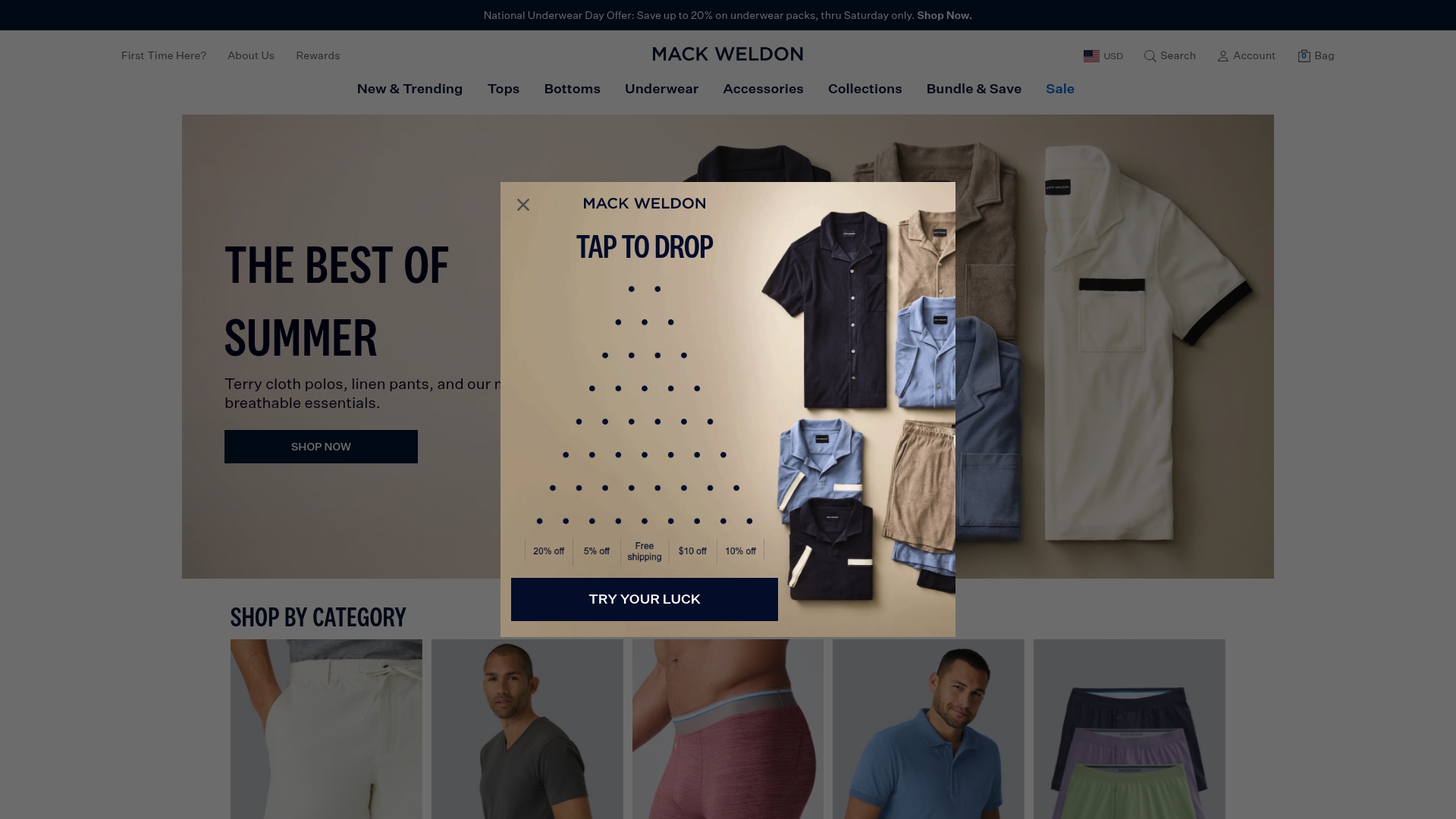 Mac Weldon sponsor landing page advertised on The Bulwark Podcast