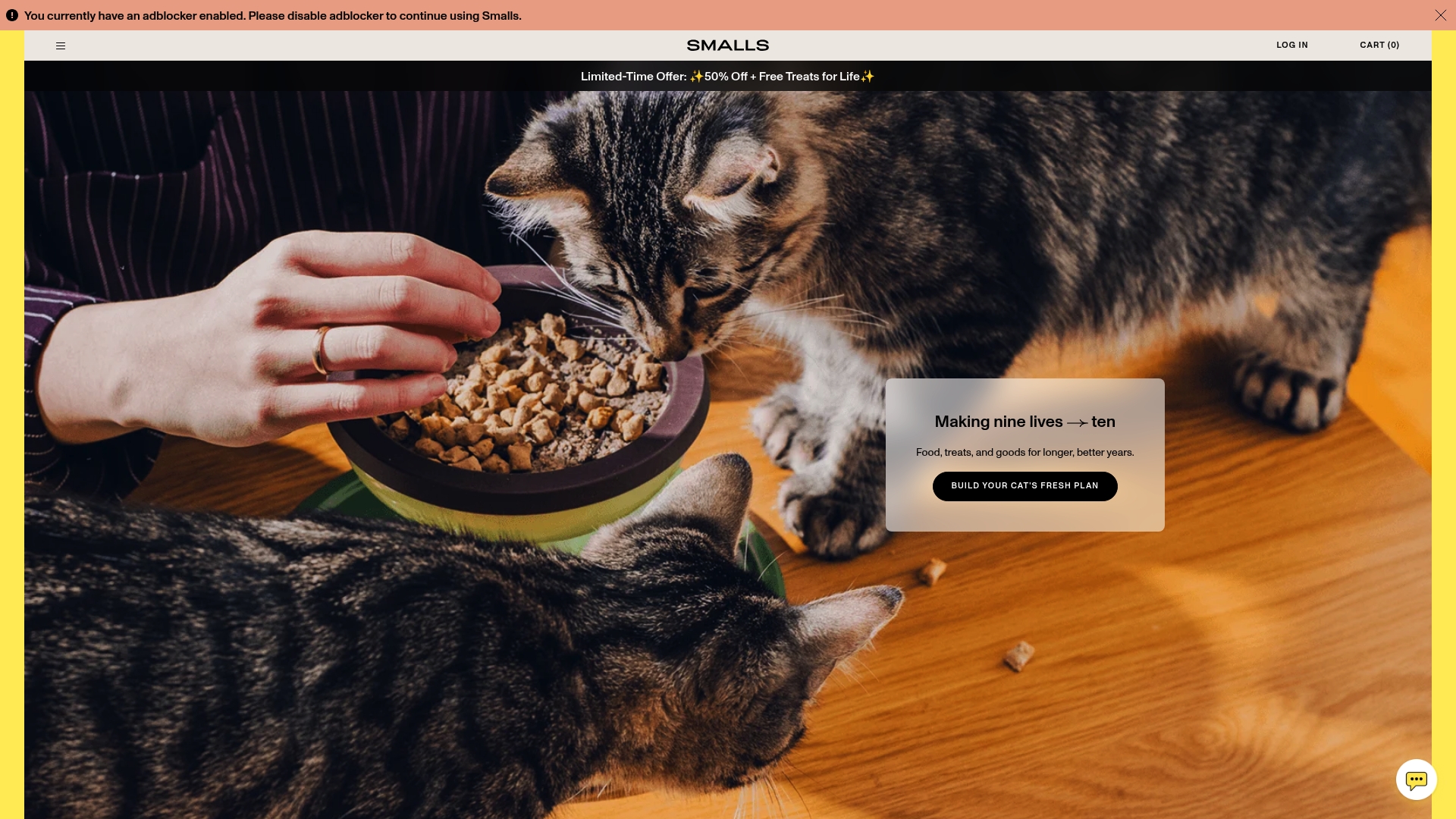 Smalls sponsor landing page advertised on The MeidasTouch Podcast