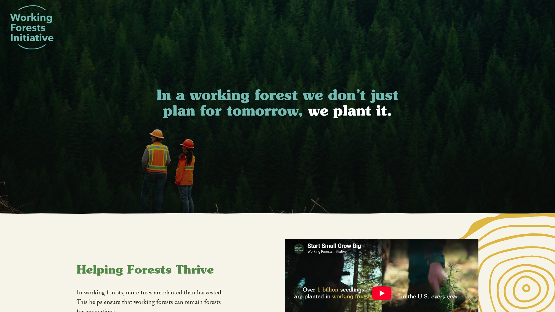 Working Forests Initiative sponsor landing page advertised on Fresh Air