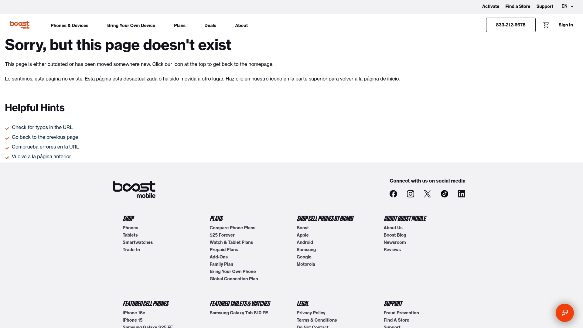 Boost Mobile sponsor landing page advertised on The Ramsey Show