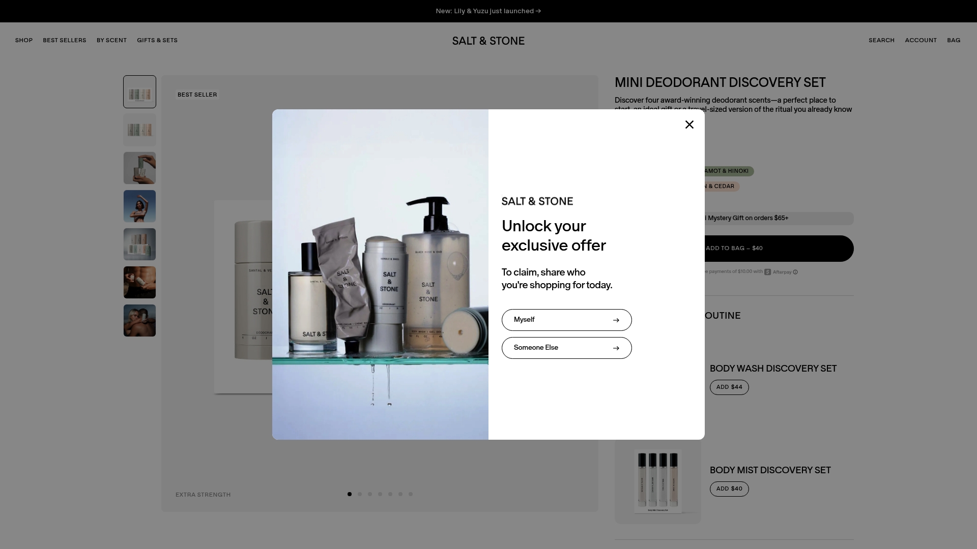 Salt and Stone sponsor landing page advertised on The Toast