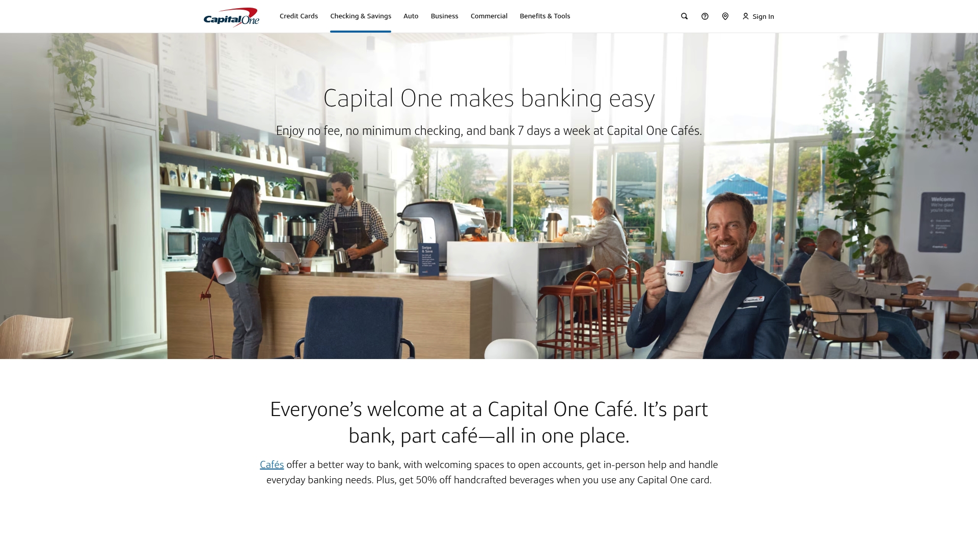 Capital One sponsor landing page advertised on The Daily