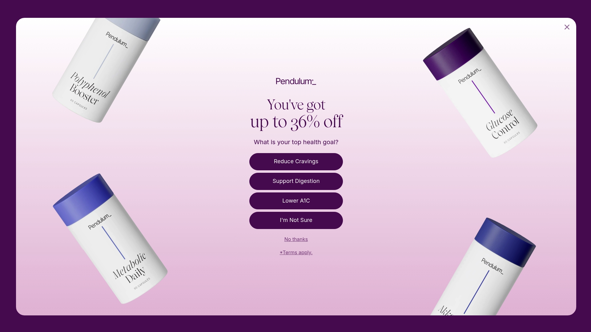Pendulum sponsor landing page advertised on Raging Moderates with Scott Galloway and Jessica Tarlov