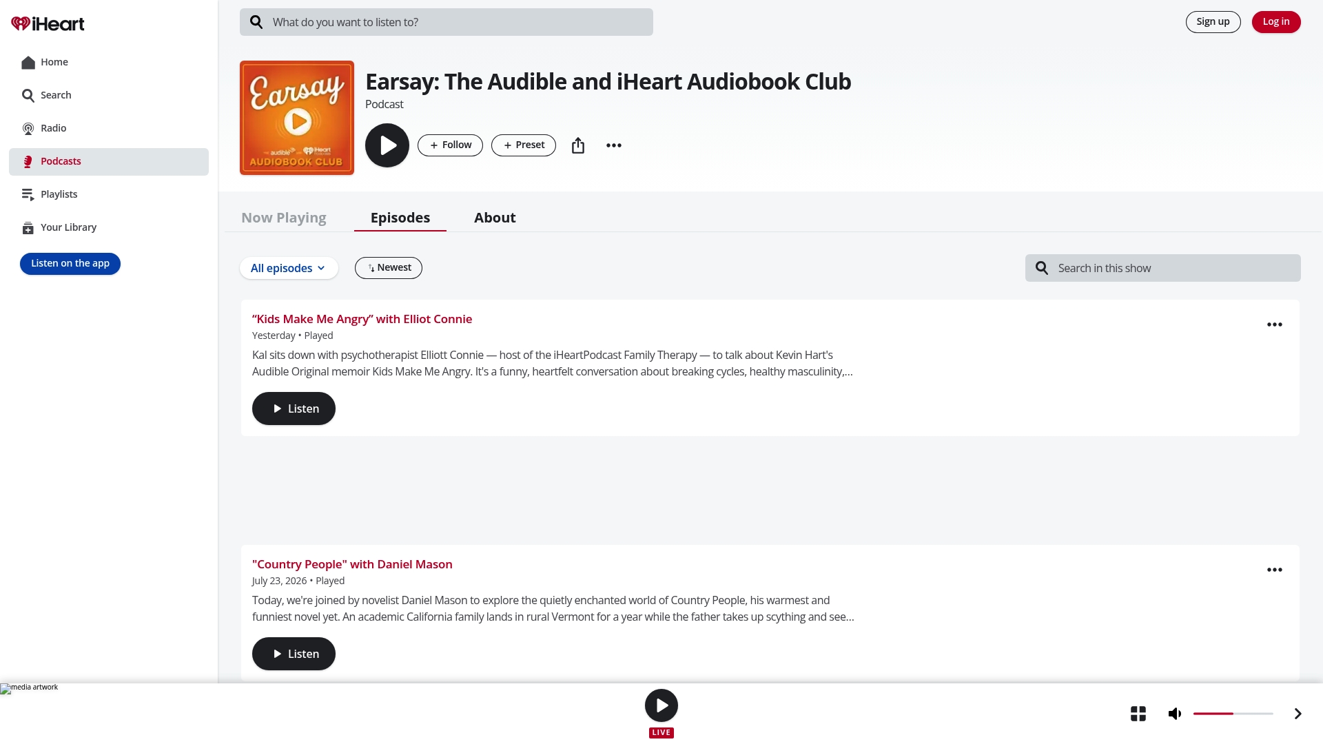 Earsay sponsor landing page advertised on The Best of Coast to Coast AM