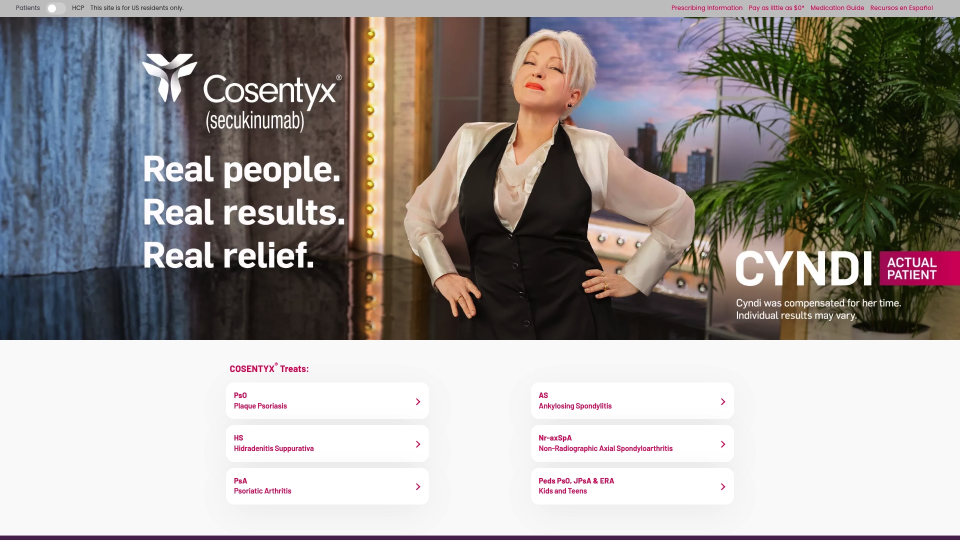 Cosentics sponsor landing page advertised on Drink Champs