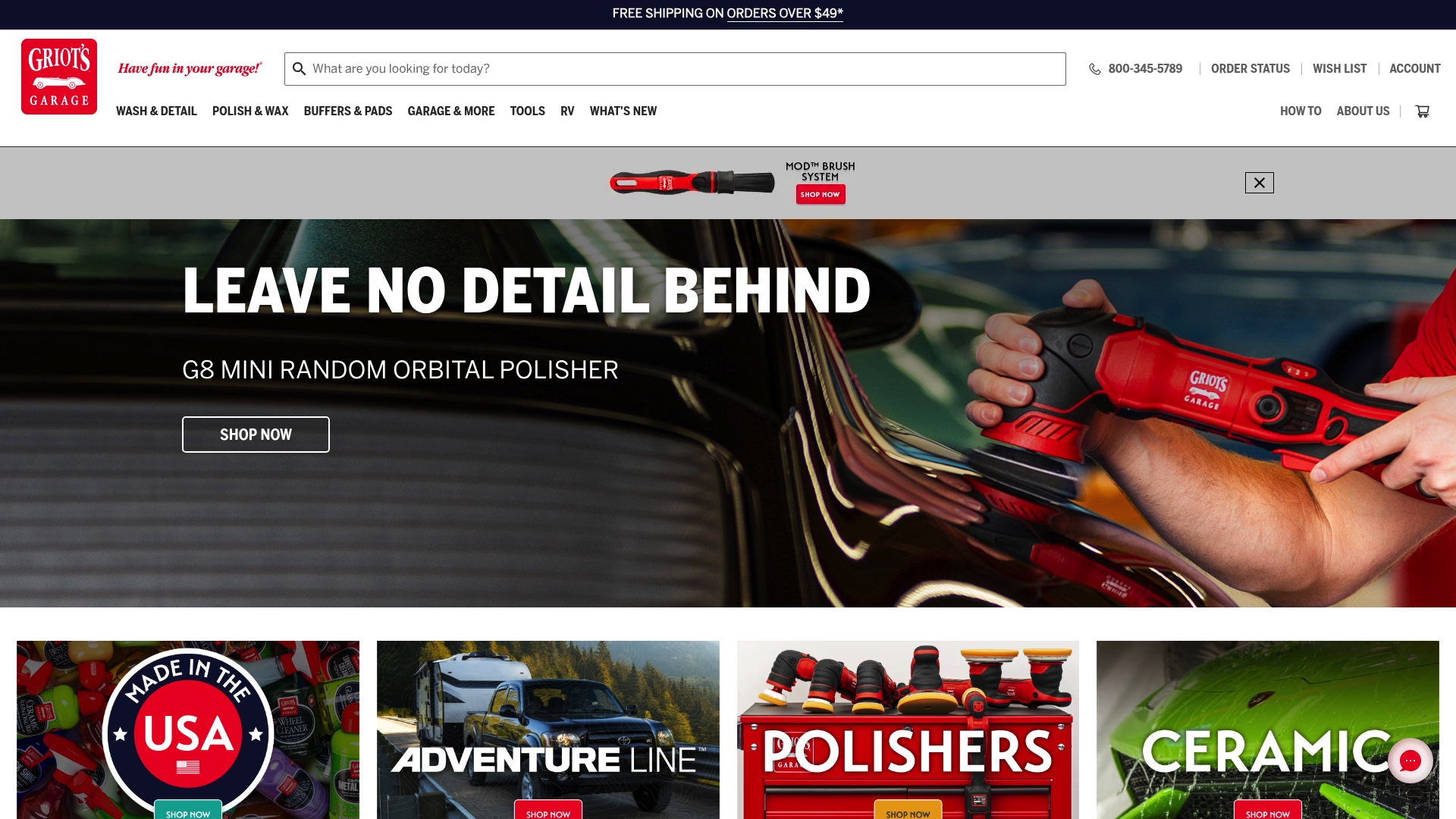 Griot's Garage sponsor landing page advertised on Everyday Driver Car Debate