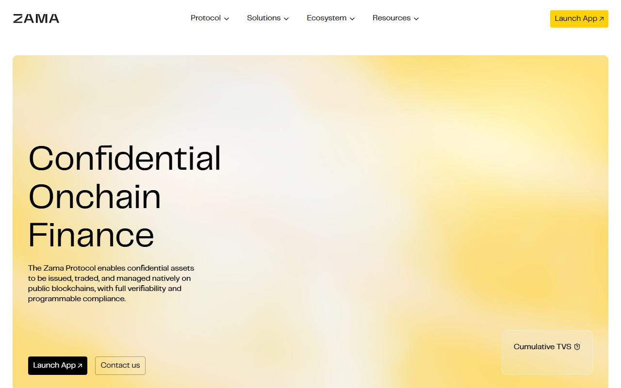 Zama sponsor landing page advertised on DeFi By Design