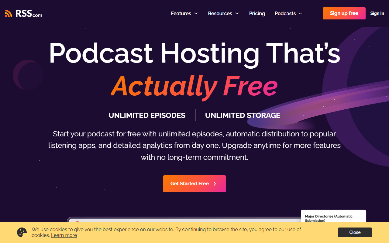 rss.com sponsor landing page advertised on Practical AI