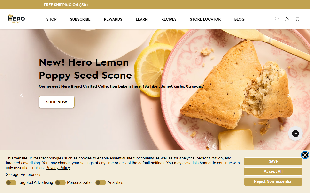 Hero Bread sponsor landing page advertised on Thinking Crypto News & Interviews