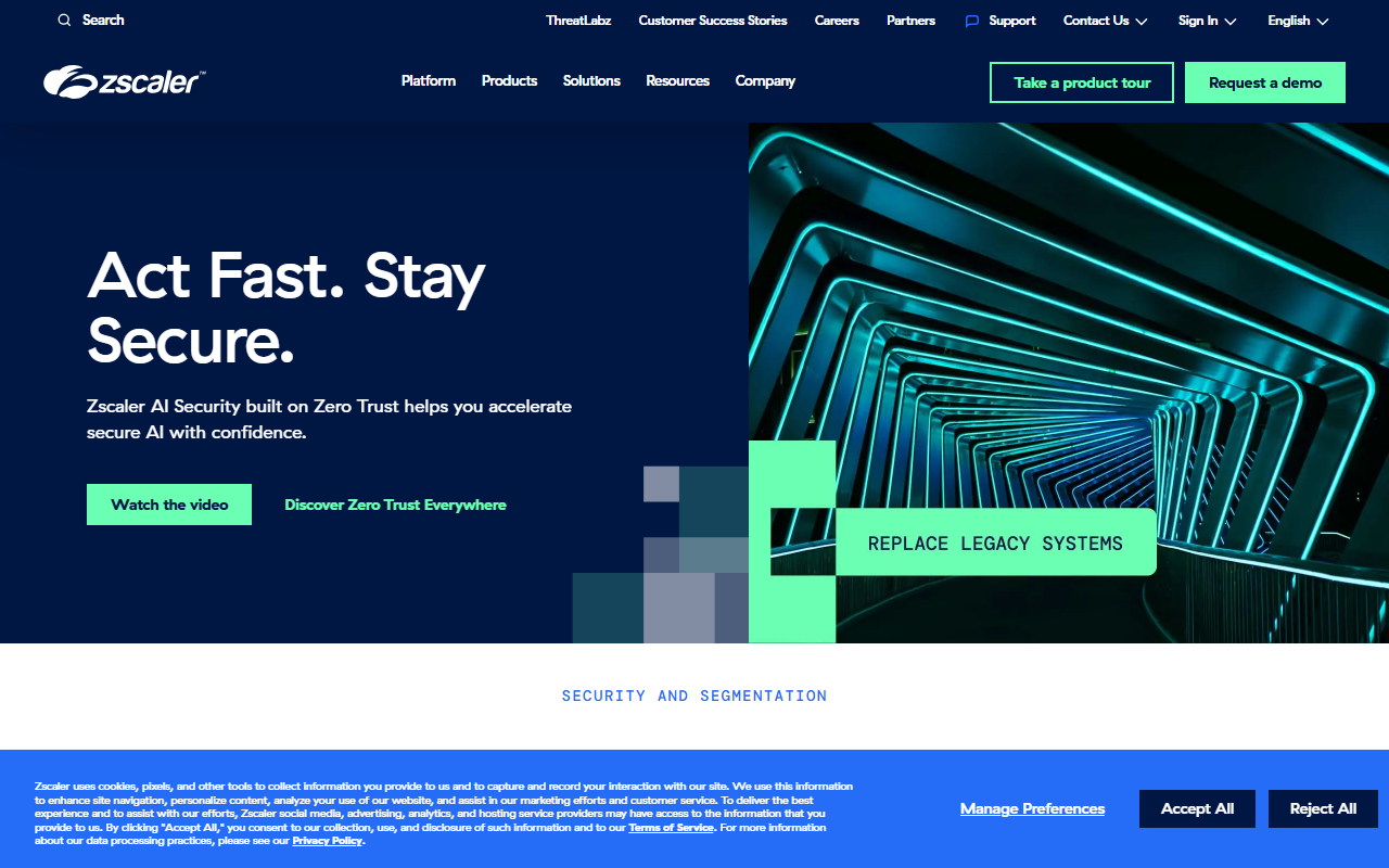 Zscaler sponsor landing page advertised on This Week in Tech (Audio)