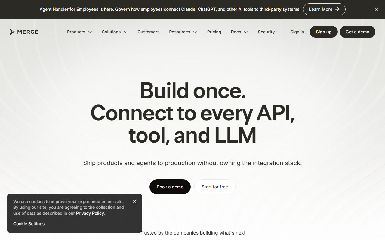 Merge sponsor landing page advertised on Sourcery
